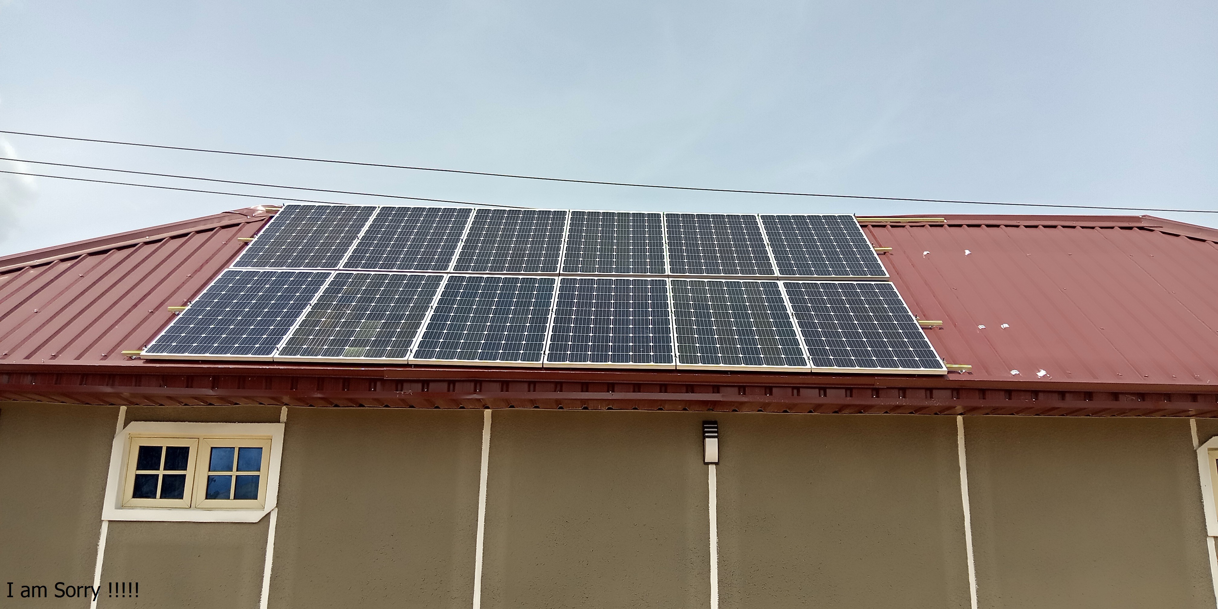 Installation of 350watt solar panel array